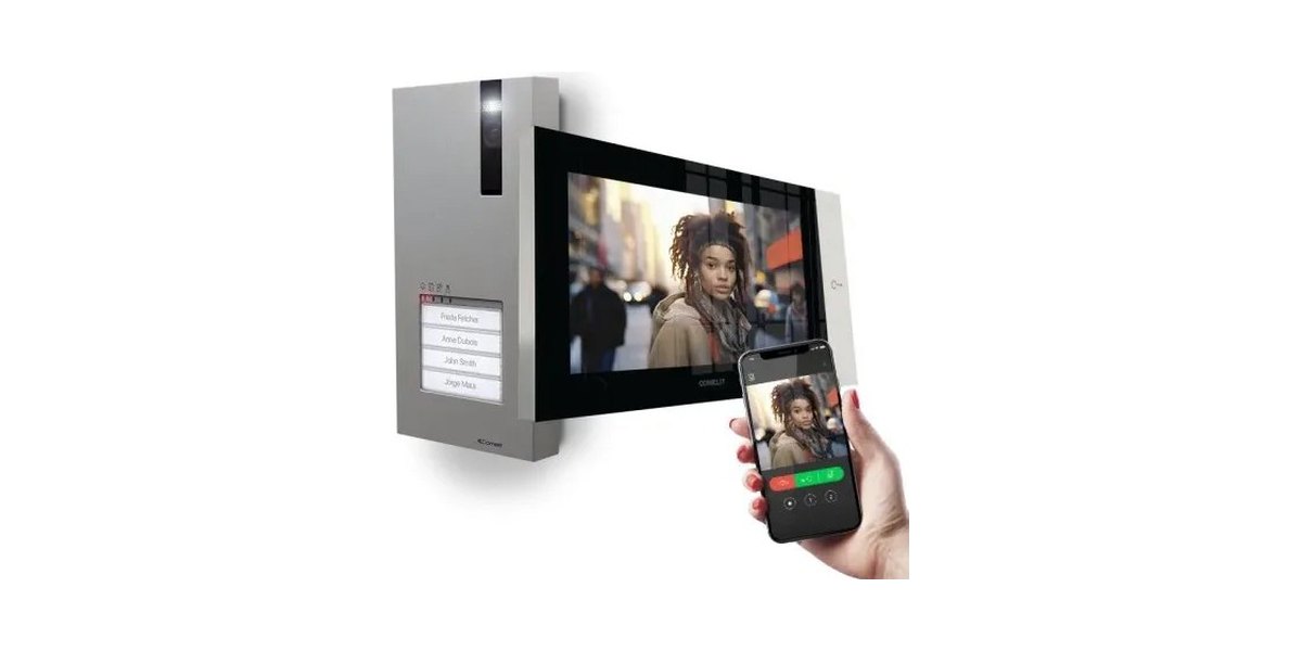 Comelit intercom met camera bij de voordeur